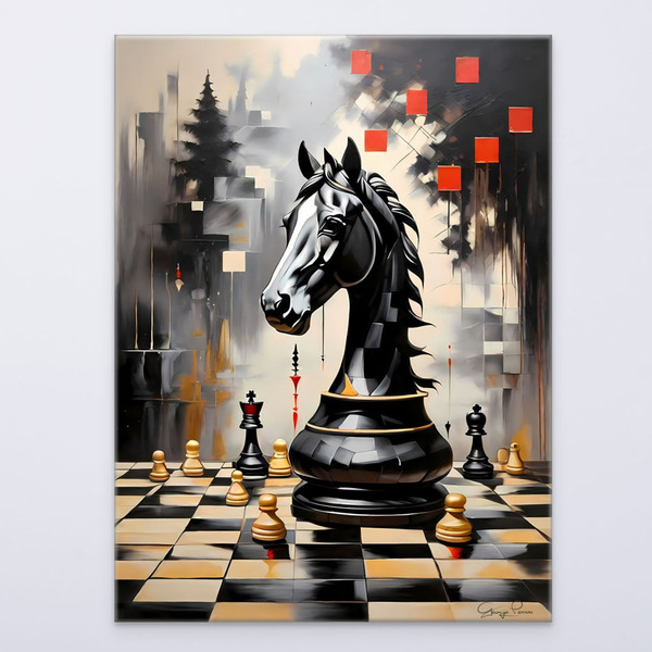 "Chess" - Καμβάς 50x70 - Συλλεκτικό Αριθμημένο Αντίτυπο - πίνακες & κάδρα, καμβάς, πίνακες ζωγραφικής