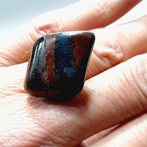 Δαχτυλίδι επιχρυσωμένο με ημιπολύτιμο λίθο Μάτι Ταύρου - ημιπολύτιμες πέτρες, επιχρυσωμένα, αυξομειούμενα, φθηνά - 3