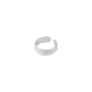Δαχτυλίδι Αυξομειούμενο Ατσάλινο "Silver Lines" - επάργυρα, γεωμετρικά σχέδια, ατσάλι, boho, αυξομειούμενα