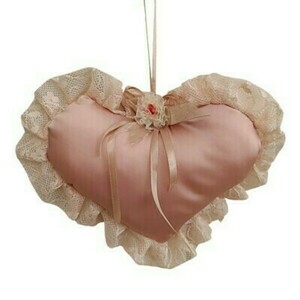 Χειροποίητο διακοσμητικό μαξιλάρι - ροζ καρδιά - καρδιά, κορίτσι, μαξιλάρια
