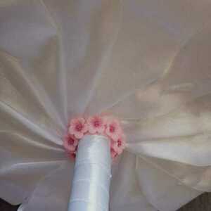 Ανθοδέσμη γάμου με σατέν λουλουδια 15cm - γάμος και βάπτιση - 2