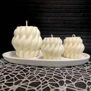 Κερί σόγιας σχοινί Pillar 3d Rope soy candle μεγάλο 290γρ. - αρωματικά κεριά, χριστουγεννιάτικα δώρα, κερί σόγιας, 100% φυτικό - 2