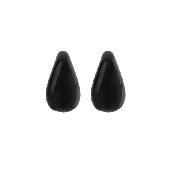 Σκουλαρίκια Ατσάλι Φούσκα "Black Bubble" - σμάλτος, καρφωτά, ατσάλι, μεγάλα, καρφάκι - 2