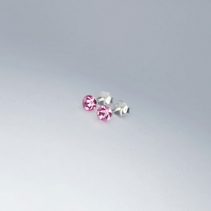 Birthstone ασημένια 925° σκουλαρίκια για γενέθλια Οκτωβρίου - στρας, ασήμι 925, birthday, καρφωτά, φθηνά - 2