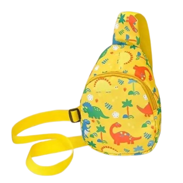Παιδικό κίτρινο τσαντάκι με δεινοσαυράκια ( 18 χ 13 χ 7 εκ. ) - κορίτσι, αγόρι, δώρο, δώρα για παιδιά, για παιδιά