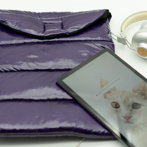 Μωβ Θήκη Tablet - Puffer Θήκη Laptop - Τσάντα Φάκελος Tablet - Προστασία Laptop - Αδιάβροχη Τσάντα Βινυλίου - ύφασμα - 5