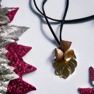 Antonia necklace - κοντά, λουλούδι, plexi glass, boho, μενταγιόν - 3