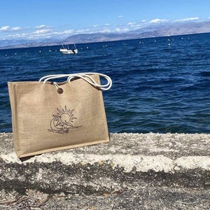 Τσάντα θαλάσσης με κεντημένο σχέδιο - ύφασμα, ώμου, μεγάλες, all day, θαλάσσης