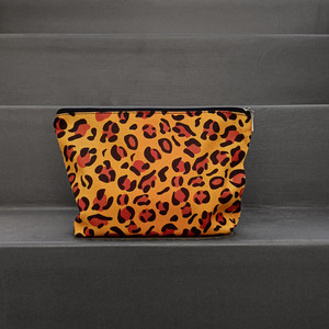 Νεσεσέρ Υφασμάτινο Animal Print Πορτοκαλί 25x17 - ύφασμα, καλλυντικών, ταξιδίου - 2