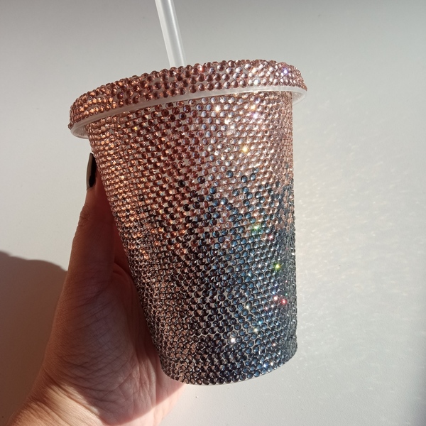 Ποτήρι με strass δίχρωμο rhinestone bundle 500ml - πλαστικό, κούπες & φλυτζάνια - 2