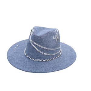 Grey chain hat - τσόχα, καπέλο