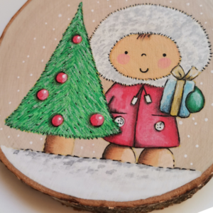 Χειροποίητο χριστουγεννιάτικο προσωποποιημένο ξύλινο στολίδι για αγοράκι - ξύλο, στολίδια, δέντρο, προσωποποιημένα - 2
