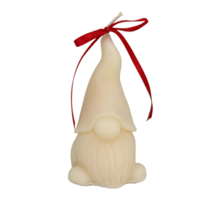 Χριστουγεννιάτικο Κερί Ξωτικό, Christmas Candle Kaimellei, μπεζ, σε 8 αρώματα - ύφασμα, κεριά & κηροπήγια, vegan κεριά