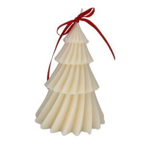 Χριστουγεννιάτικο Κερί Ελατο, Christmas Candle Kaimemellei, μπεζ, 8 αρώματα - ύφασμα, κεριά & κηροπήγια, δέντρο, vegan κεριά