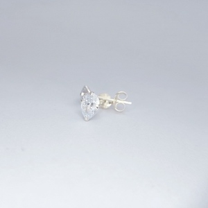 Ασημένια 925° σκουλαρίκια με διαφανή πετρούλα σε σχήμα σταγόνας - στρας, ασήμι 925, σταγόνα, μικρά, φθηνά - 2
