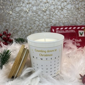 Χριστουγεννιάτικο Κερί/Κρέμα Ημερολόγιο 200ml, Christmas Countdown Candle/Cream - γυαλί, χριστουγεννιάτικα δώρα, φυτικό κερί, κεριά & κηροπήγια, vegan κεριά - 4
