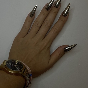 Press On Nails - Blond Chrome - μακιγιάζ και νύχια