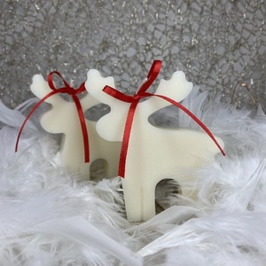 Χριστουγεννιάτικο Κερί Τάρανδος, Christmas Candle Kaimemellei, μπεζ, 8 αρώματα - ύφασμα, κεριά & κηροπήγια, vegan κεριά - 4