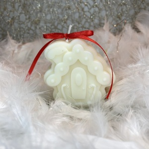 Χριστουγεννιάτικο Κερί Μπισκοτόσπιτο, Christmas Candle Kaimemellei, μπεζ, 8 αρώματα - ύφασμα, σπίτι, κεριά & κηροπήγια, vegan κεριά - 3