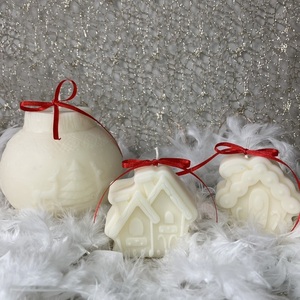 Χριστουγεννιάτικο Κερί Μπισκοτόσπιτο, Christmas Candle Kaimemellei, μπεζ, 8 αρώματα - ύφασμα, σπίτι, κεριά & κηροπήγια, vegan κεριά - 5