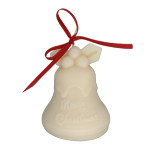 Χριστουγεννιάτικο Κερί Καμπάνα, Christmas Candle Kaimemellei, μπεζ, 8 αρώματα - ύφασμα, κεριά & κηροπήγια, vegan κεριά