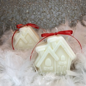 Χριστουγεννιάτικο Κερί Σπιτάκι, Christmas Candle Kaimemellei, μπεζ, 8 αρώματα - ύφασμα, σπίτι, κεριά & κηροπήγια, vegan κεριά - 4