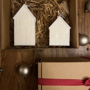 Σετ Διακοσμητικά Χριστουγεννιάτικα σπιτάκια κερί / Christmas house candle - αρωματικά κεριά, διακοσμητικά, χριστουγεννιάτικα δώρα, σπιτιού