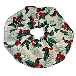 Scrunchie λαστιχάκι μαλλιών XXL λευκό με κόκκινο αλεξανδρινό - ύφασμα, λαστιχάκια μαλλιών, μεγάλα scrunchies