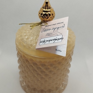 Χριστουγεννιάτικο φυτικό κερί σόγιας αρωματικό σε φοντανιέρα - γυαλί, κεριά & κηροπήγια - 3