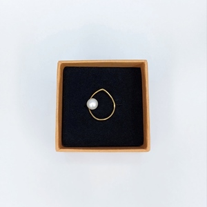 Ασημένιο 925° επίχρυσο δαχτυλίδι με μαργαριτάρι (medium) - μαργαριτάρι, επιχρυσωμένα, ασήμι 925, σταθερά, φθηνά - 2