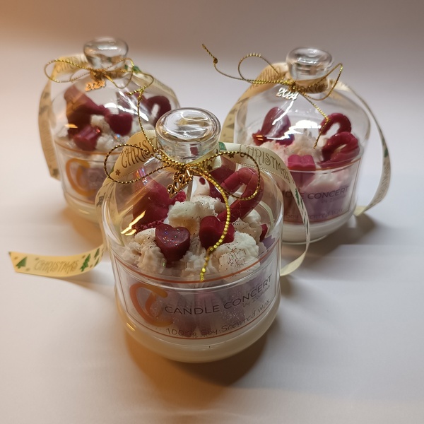 Χειροποίητο φυτικό κερί σε φοντανιέρα "SANTA" με άρωμα κουραμπιέ - χειροποίητα, αρωματικά κεριά, χριστουγεννιάτικα δώρα, κεριά, 100% φυτικό