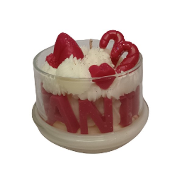 Χειροποίητο φυτικό κερί σε φοντανιέρα "SANTA" με άρωμα κουραμπιέ - χειροποίητα, αρωματικά κεριά, χριστουγεννιάτικα δώρα, κεριά, 100% φυτικό - 5