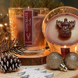 Αρωματικό Κερί "ΜΕΛΟΜΑΚΑΡΟΝΟ" σε γυάλινο διάφανο ποτήρι 7,8cm x 8,5cm - γυαλί, διακοσμητικά, χριστουγεννιάτικα δώρα, κεριά - 2