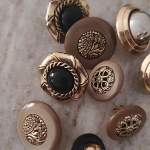 Édith vintage σκουλαρίκια - vintage, πλαστικό, καρφωτά, ατσάλι, μεγάλα