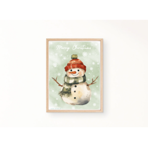 Αφίσα χριστουγεννιάτη Χιονάνθρωπος 30×40 - αφίσες