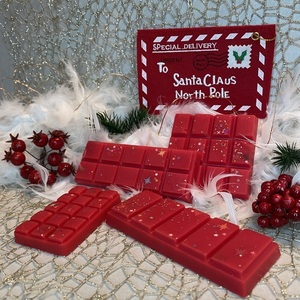 Χριστουγεννιάτικες Μπάρες Κεριού με 10 κομμάτια Red Kaimemellei, Christmas Wax Melt Snap Bars - χαρτί, χριστουγεννιάτικα δώρα, κεριά & κηροπήγια, 100% φυτικό, vegan κεριά - 4
