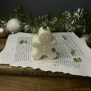 Διακοσμητικό Χριστουγεννιάτικο κεριά μπισκοτάκι - ύφασμα, σπίτι, νονά, διακοσμητικά - 2