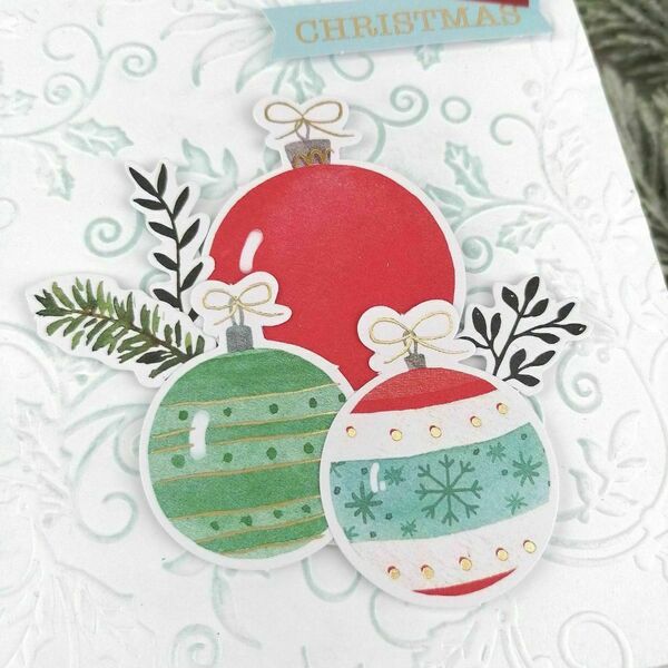 Ευχετήρια Κάρτα Χριστουγεννιάτικη μπάλες και δώρα (10,4x14εκ.) σετ των 2 - χαρτί, ευχετήριες κάρτες - 4