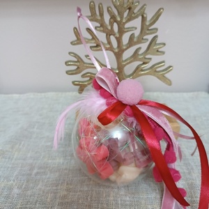 Χριστουγεννιάτικο στολίδι δέντρου μπάλα γεμάτη με waxmelts - αρωματικά κεριά, στολίδι δέντρου, soy wax