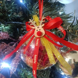 Χριστουγεννιάτικο στολίδι δέντρου μπάλα γεμάτη με waxmelts - αρωματικά κεριά, στολίδι δέντρου, soy wax - 2
