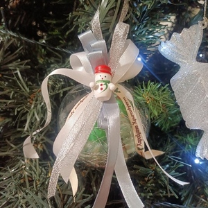 Χριστουγεννιάτικο στολίδι δέντρου μπάλα γεμάτη με waxmelts - αρωματικά κεριά, στολίδι δέντρου, soy wax - 3