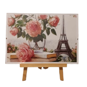 Αφίσα 21x30εκ. Vintage Πόστερ Aifel, books & roses - αφίσες