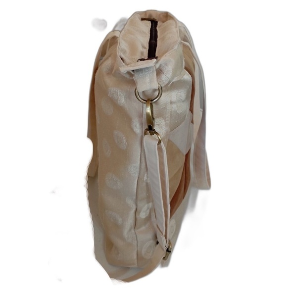 Υφασμάτινη τσάντα patchwork δερμάτινη σε αποχρώσεις του μπεζ - ύφασμα, ώμου, μεγάλες, δερματίνη, πάνινες τσάντες - 4