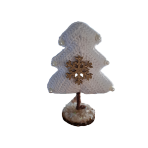 Πλεκτο χριστουγεννιατικο δεντράκι - νήμα, νονά, διακοσμητικά, χιονονιφάδα, δέντρο