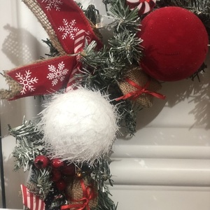 Χριστουγεννιατικο στεφάνι πόρτας - πλαστικό, στεφάνια, διακοσμητικά - 4
