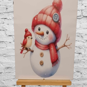 Αφίσα 21x30εκ. με κορνίζα με κλιπ και τζάμι Snow Man & Little Bird - πίνακες & κάδρα - 4