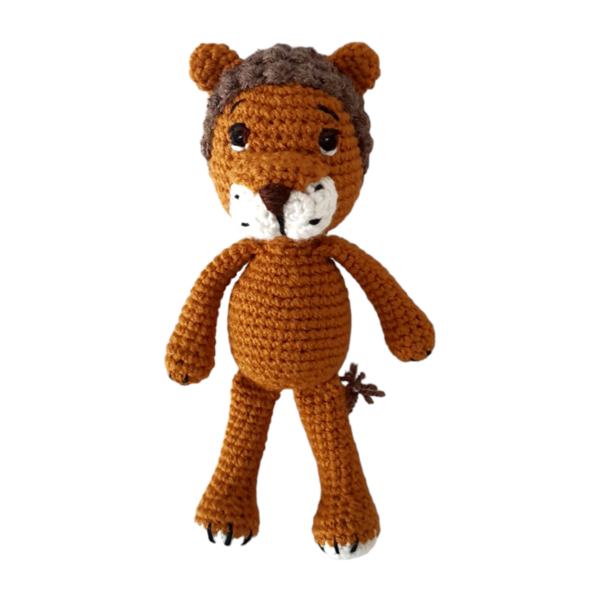 Χειροποίητο Πλεκτό Λιοντάρι, 18εκ. - crochet, βελονάκι, λούτρινα, λιοντάρι, amigurumi - 2