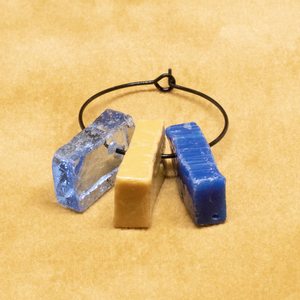 Μοναδικά σκουλαρίκια από πέτρωμα - γυαλί, κρίκοι, μικρά - 2