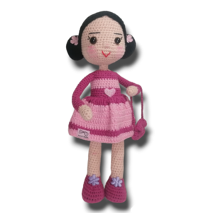 Η πλεκτή χειροποίητη κούκλα είναι φτιαγμένη με αγάπη 31 cm - κορίτσι, λούτρινα, χριστουγεννιάτικα δώρα