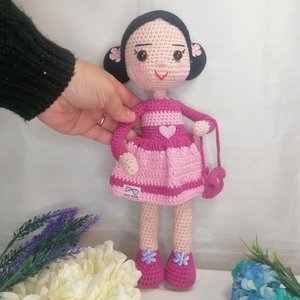 Η πλεκτή χειροποίητη κούκλα είναι φτιαγμένη με αγάπη 31 cm - κορίτσι, λούτρινα, χριστουγεννιάτικα δώρα - 3
